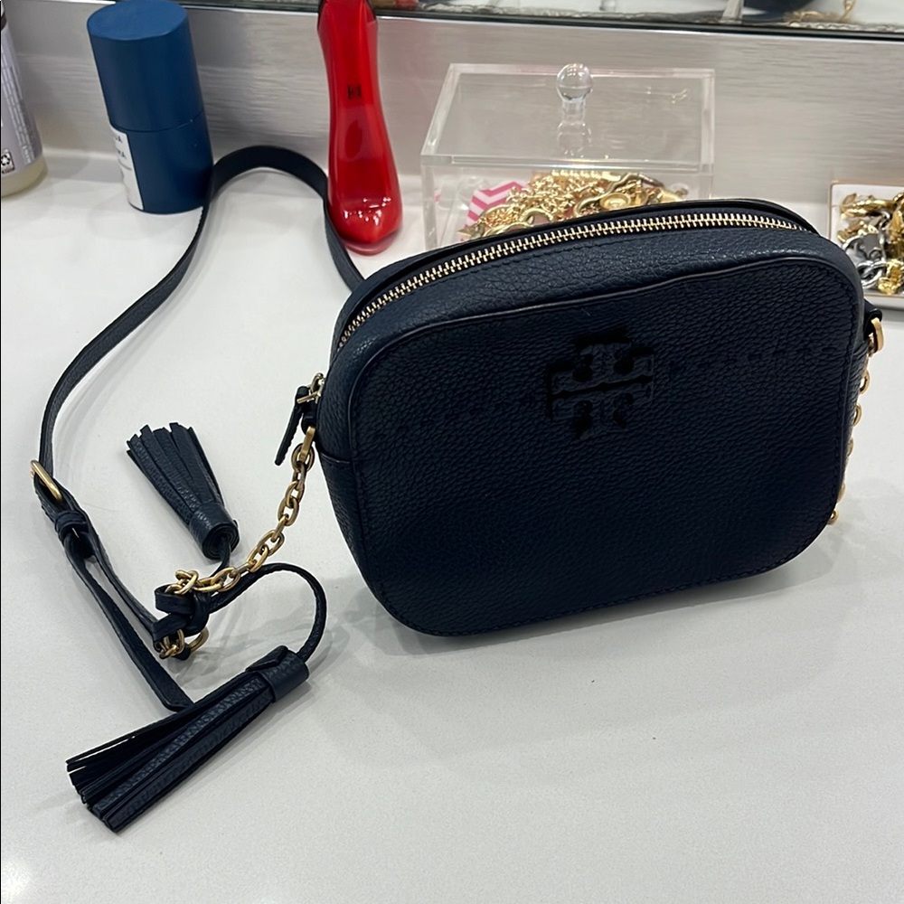 Tory Burch Navy Leather Crossbody Bag